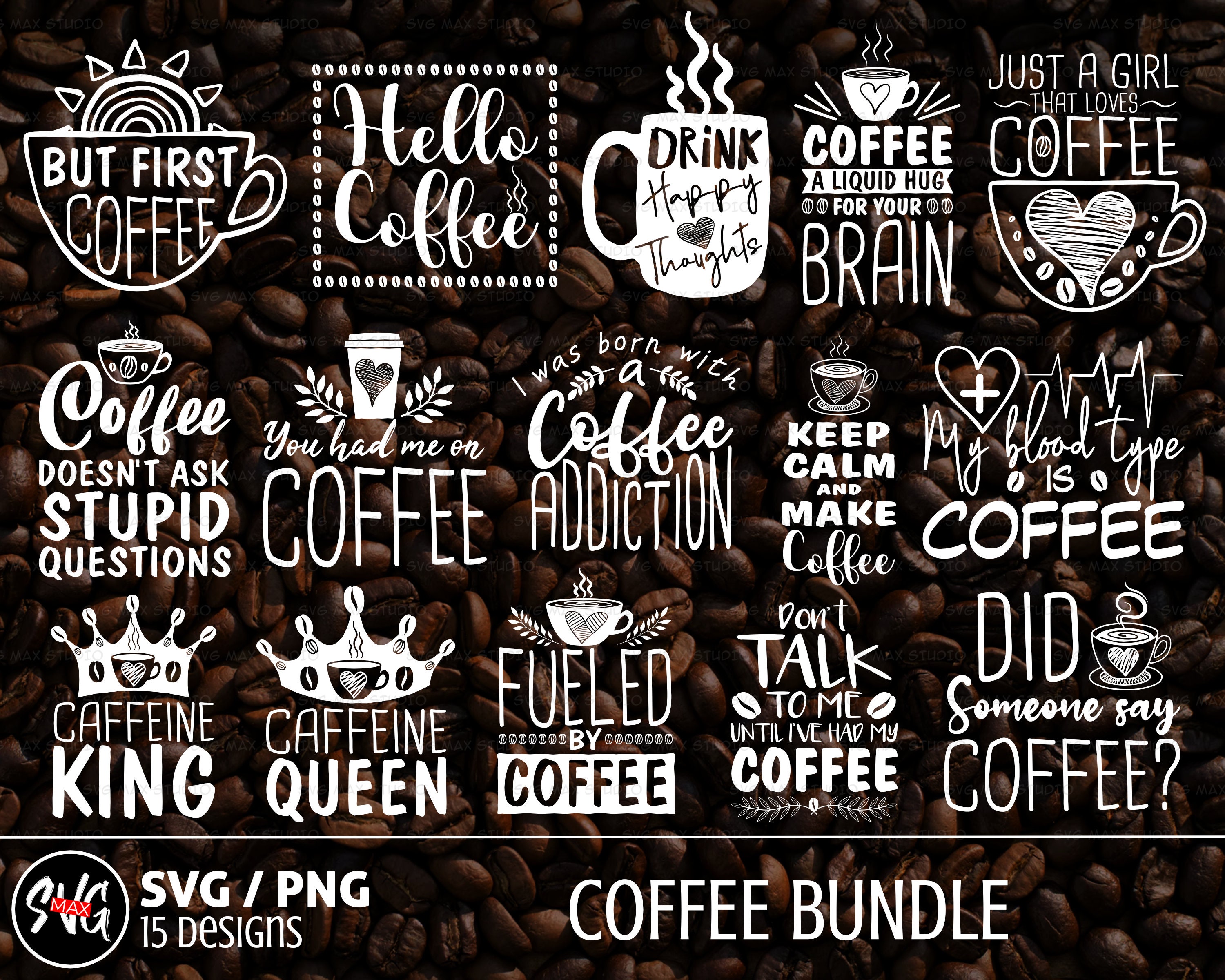 Coffee Svg Bundle Funny Coffee Svg Coffee Sayings Svg but Etsy
