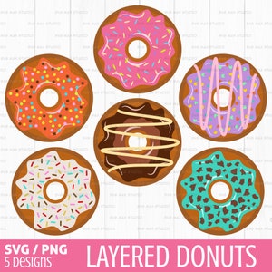 Donut svg, png, donut clipart, donut verjaardag svg, hagelslag donut, gelaagde donut svg, donut met hagelslag svg, cake svg, donut svg