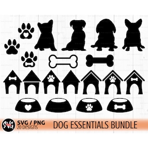Dog svg bundle, dog paw svg, puppy svg, dog house svg, dog bone svg, dog clip art, paw print svg, Cut files for Cricut and Silhouette
