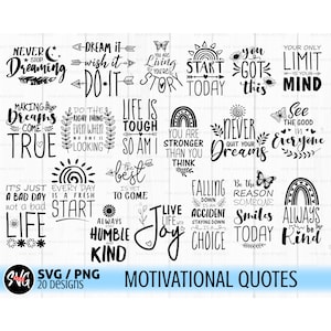 Motivationszitat svg Bundle, inspirierendes Zitat svg, positives Zitat svg, Motivation svg, Sprüche svg