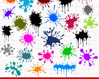 Paint splatter svg, paint stroke svg, splash svg, drip svg, dripping svg, cut file for cricut and silhouette