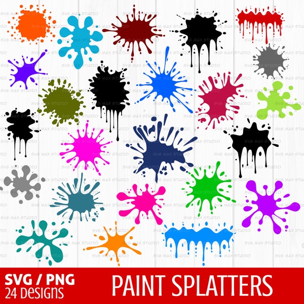 Paint splatter svg, paint stroke svg, splash svg, drip svg, dripping svg, cut file for cricut and silhouette