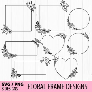 Floral frame svg, png, monogram frame svg, wedding signage, floral wreath svg, circle frame svg, floral border svg, floral arrangement svg