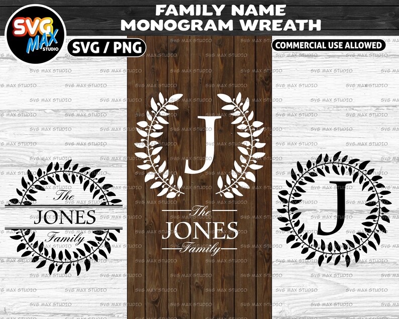 Download Clip Art Art Collectibles Family Name Svg Laurel Wreath Floral Wreath Svg Last Name Svg Family Monogram Wreath Svg Leaf Wreath Wedding Wreath Svg Circle Frame