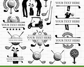 Golf svg bundle, golf monogram svg, split monogram svg, golf name frame, golf club svg, golf ball svg, Cut files for Cricut & Silhouette