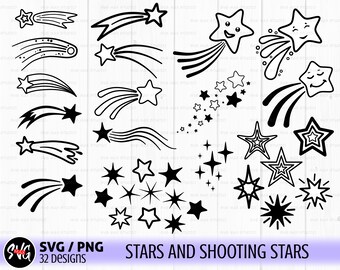 Star svg, shooting star svg, space svg, science svg, sparkle svg, night sky svg