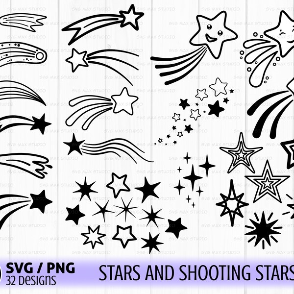 Star svg, shooting star svg, space svg, science svg, sparkle svg, night sky svg