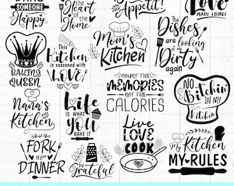 funny kitchen svg bundle, kitchen sign svg, kitchen towel svg, cooking svg, kitchen quotes svg, potholder svg, files for cricut