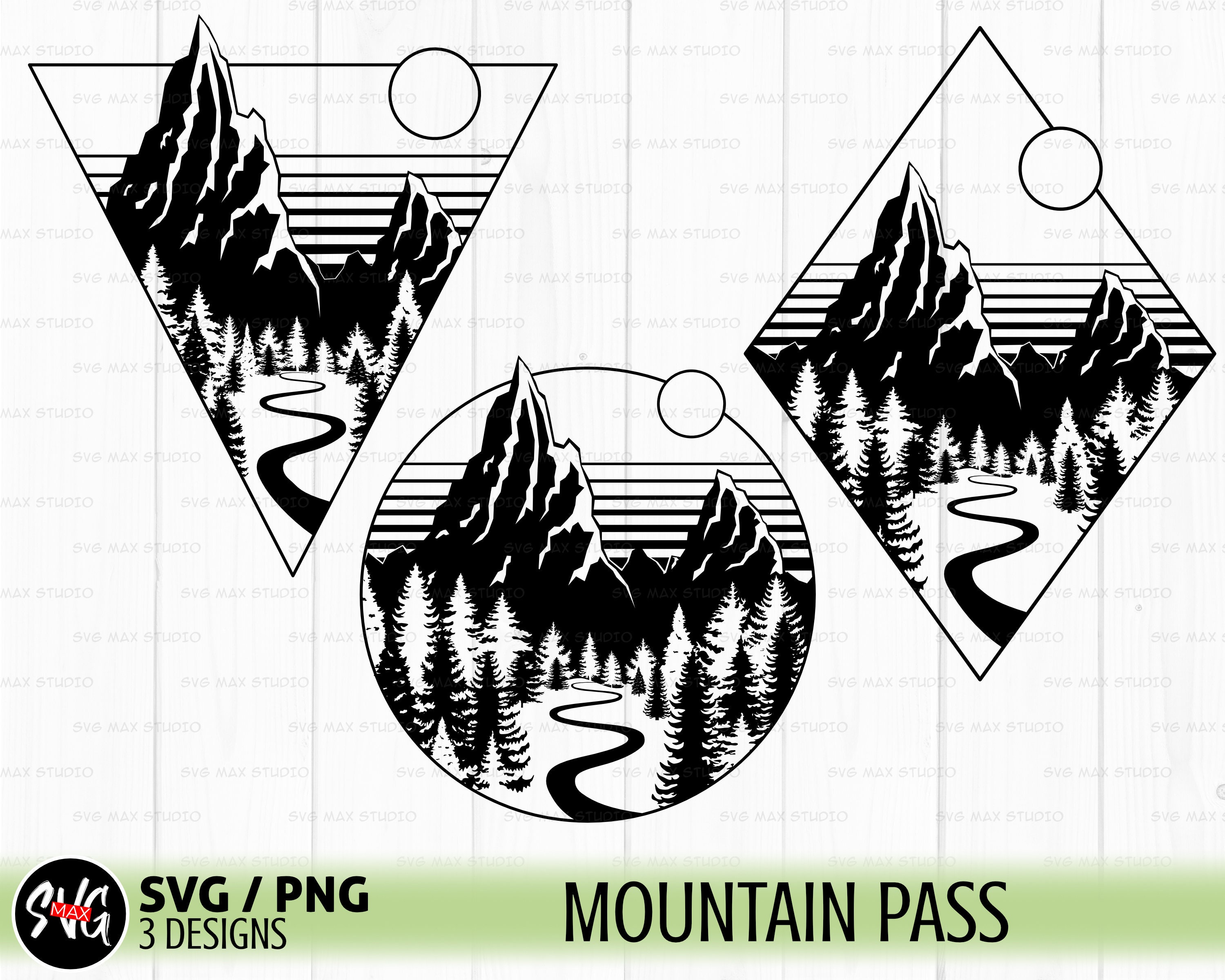 Drawing & Illustration Art & Collectibles Mountain Scene Geometric svg