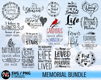 Memorial svg bundle, in loving memory svg, rest in peace svg, in memory of svg, memorial quotes svg, cardinal svg
