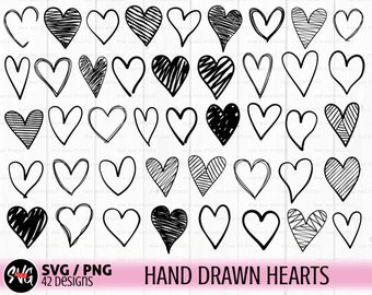 Paquete de svg de corazón dibujado a mano, svg de contorno de corazón, svg de San Valentín, svg del día de San Valentín, svg de amor, svg de forma de corazón, svg de corazón garabato