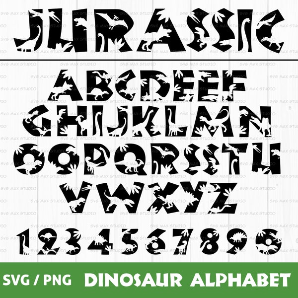 Dinosaur font svg, png, dinosaur alphabet svg, dinosaur letters, dinosaur birthday svg, dinosaur clipart, dinosaur svg bundle