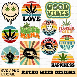 Paquete de svg de marihuana retro, PNG, svg de citas de marihuana, svg de drogadicto, svg de porro, svg de cannabis, svg de hoja de marihuana, svg de marihuana, svg de marihuana, archivo de corte para cricut