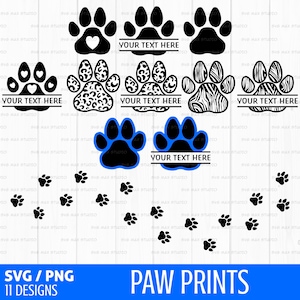 Hond poot svg bundel, pootafdruk svg, pootspoor, huisdier monogram svg, hond moeder svg, huisdier svg, monogram svg splitsen, hond poot clipart, bestand knippen