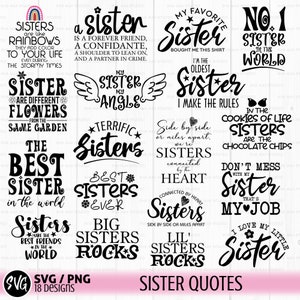 Schwester Zitate SVG Bundle, Schwestern SVG, PNG, Schwester Shirt svg, Schwester Zitate svg, Dankbar für meine Schwester svg, große Schwester svg