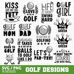 Lot de svg golf, golfeur svg, svg fête des pères, svg monogramme golf, svg monogramme divisé, chemise de golf drôle, fichiers de coupe pour Cricut & Silhouette