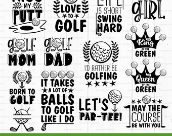 Pakiet Golf SVG, Golfer SVG, Dzień Ojca SVG, Golf Monogram SVG, Split Monogram SVG, Zabawna Koszulka Golfowa, Pliki Do Cięcia dla Cricut i Silhouette