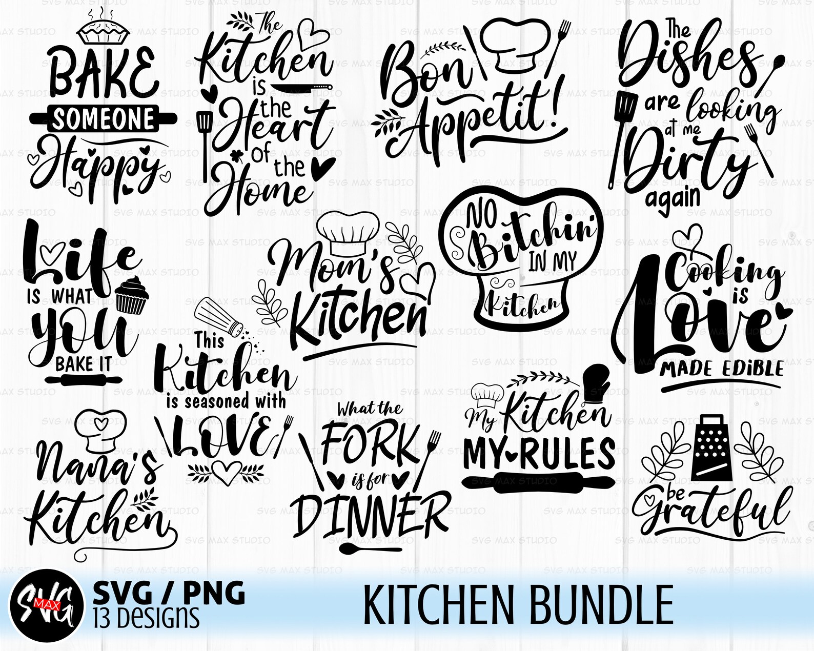 Funny Kitchen Svg Bundle Kitchen Sign Svg Kitchen Towel Svg | Etsy