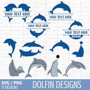 Delfin Bundle, Delfin Monogramm svg, Ozean svg, Fisch svg, Marine svg, geteiltes Monogramm svg, Schnittdatei für Cricut und Silhouette