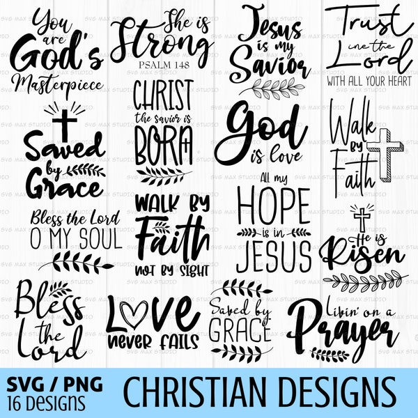 Christian Bundle svg, Jesus svg, bible quote svg, scripture svg, religious svg, bible verse svg, inspirational svg, faith svg, god, cut file