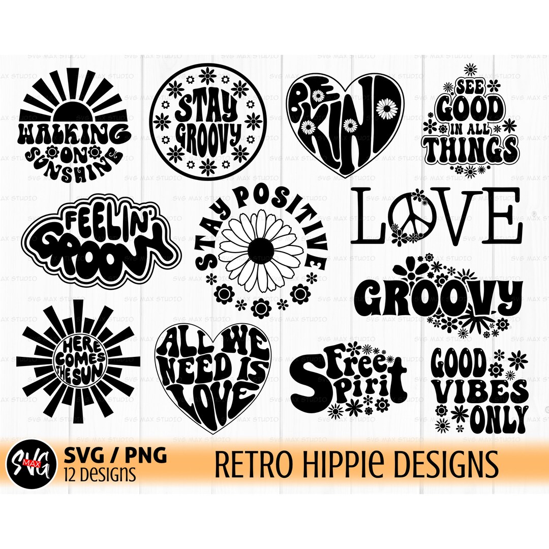 Retro Svg Bundle Hippie Svg Groovy Svg Motivational Svg - Etsy