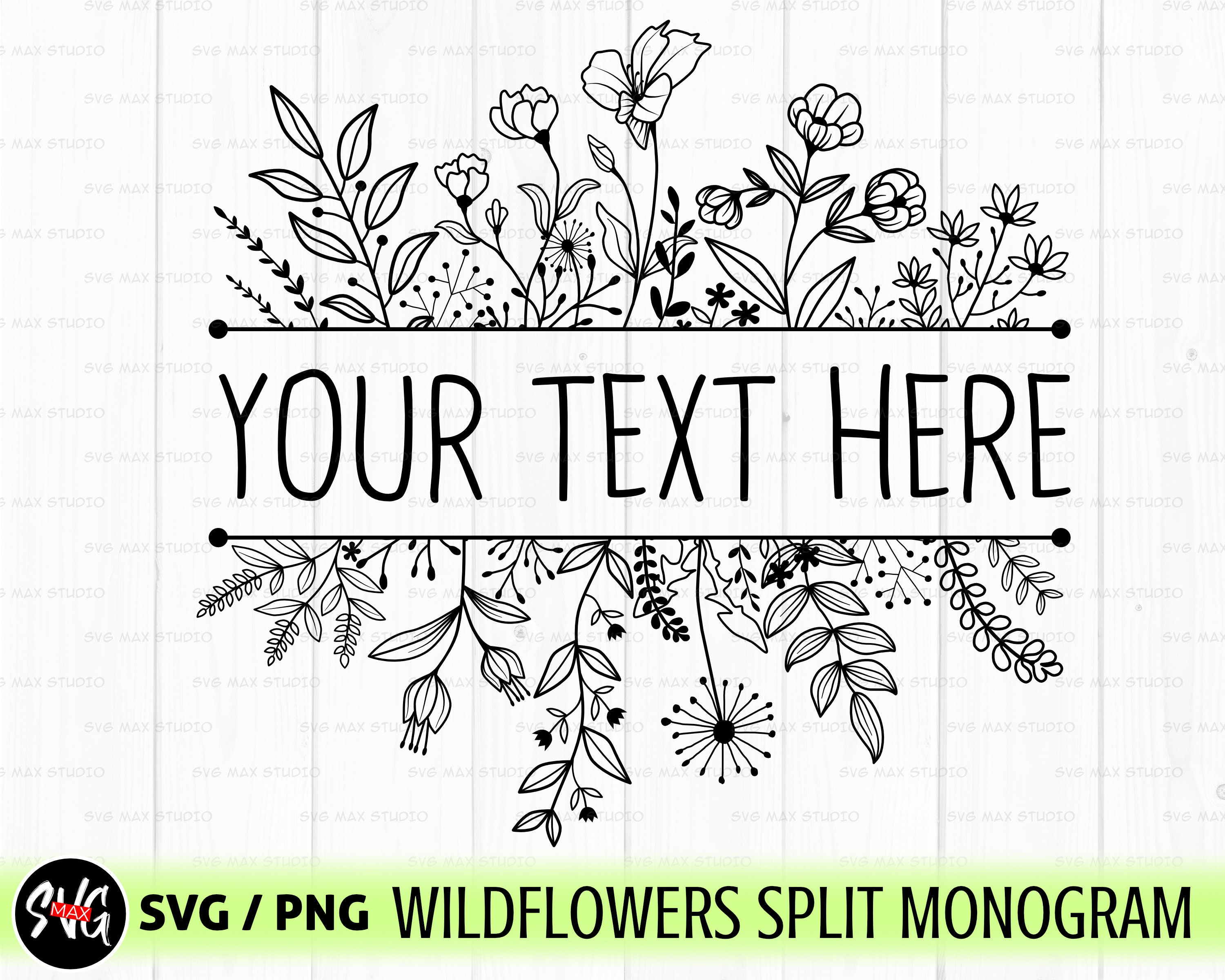 Split Floral Border Frame Svg Flower Monogram Svg Flo - vrogue.co