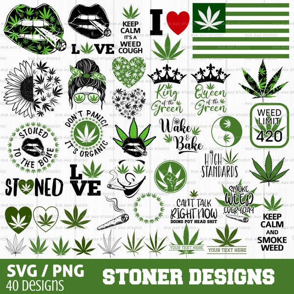 Onkruid SVG bundel, onkruid citaten SVG, Stoner SVG, botte SVG, cannabis SVG, onkruidblad SVG, marihuana SVG, pot SVG, gesneden bestand voor cricut