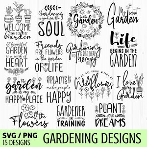 Paquete de svg de jardinería, svg para amantes de las plantas, svg de primavera, svg suculento, svg de flores, svg botánico, svg de flores, svg de jardín, archivo de corte para cricut