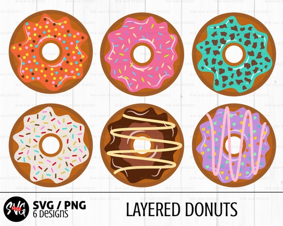 cake svg Layered Donut svg donut clipart cutting file sprinkles donut svg donut with sprinkles svg Donut svg bundle