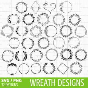 Kranz Bundle, Hochzeit Kranz svg, Kreis Bordüre svg, Blumenkranz svg, Blumenkranz Rahmen svg, Lorbeerkranz svg, Kreis Bordüre svg