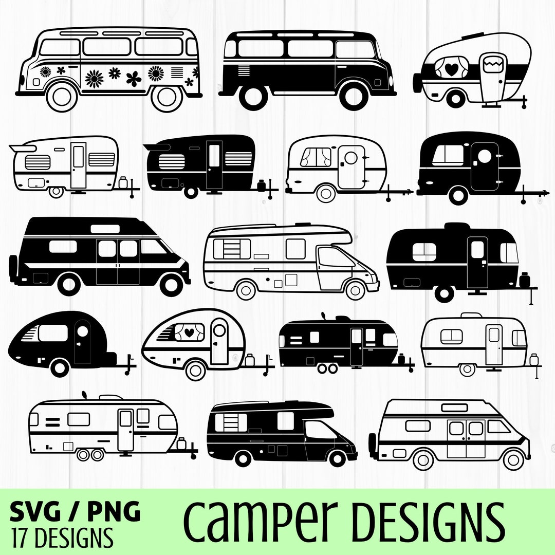 Camper Svg Bundle, Camping Svg, Retro Camper Svg, Trailer Svg, RV Svg