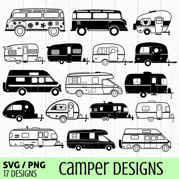 Camper svg bundle, camping svg, retro camper svg, trailer svg, RV svg, summer svg, adventure svg, travel svg, cut file for cricut