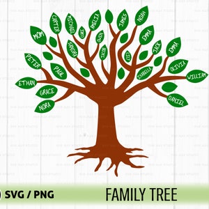 Family tree SVG file, PNG, Tree silhouette, Digital download, Cut file for cricut and silhouette
