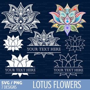 Lotus svg, yoga svg, zentangle svg, mandala svg, monogram svg splitsen, bloem svg, meditatie svg, gesneden bestand voor cricut en silhouette
