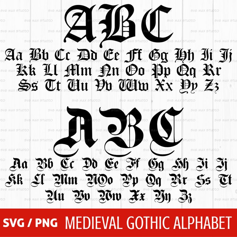 Medieval Lettering Template Fonts Renaissance - Etsy