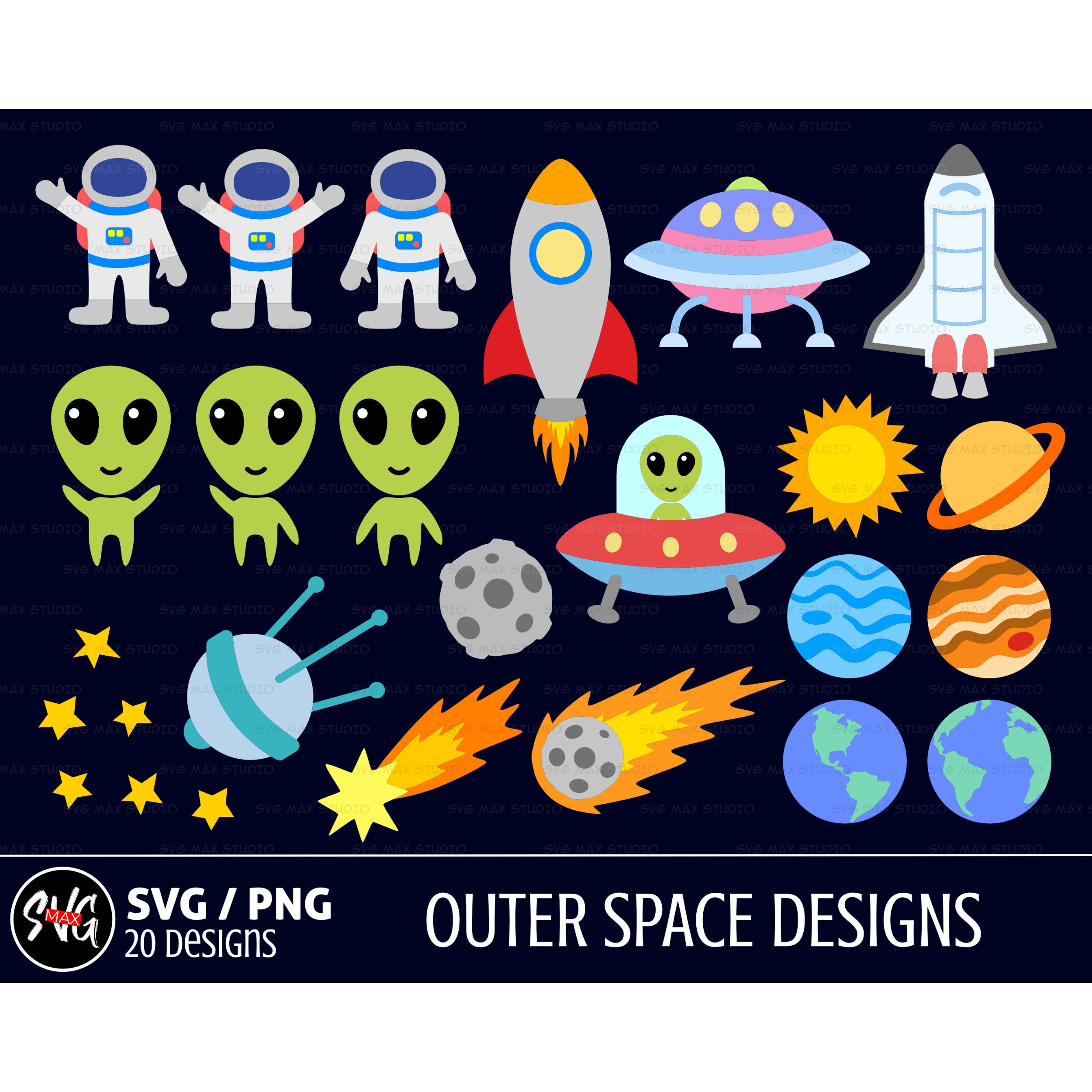 Solar System Digital Stamps, Kids Digital Stamps, Astronauts Stamps, Space  Digital Images, Planets, Personal & Commercial Use 