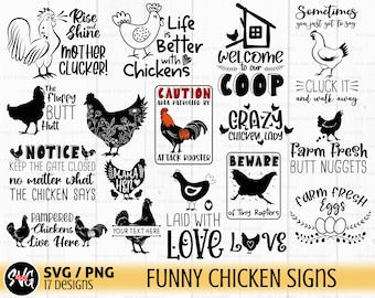 Funny chicken svg bundle, farm svg, rooster svg, hen svg, farmhouse svg, crazy chicken lady svg,