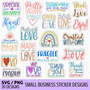 Adesivos para pequenas empresas svg, png, adesivos de agradecimento svg, adesivos digitais para download svg, adesivos para impressão svg, adesivos para embalagens