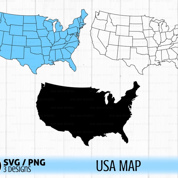 USA map svg, USA state svg, United States map svg, 50 states svg, America map svg, Usa map decal, Outline Usa map, file for Cricut