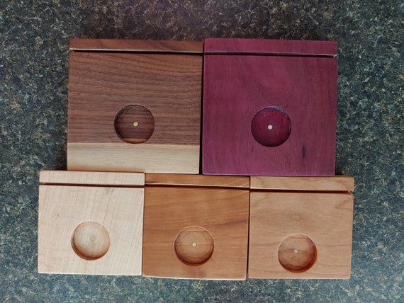 Vitray and wood candleholder Mom