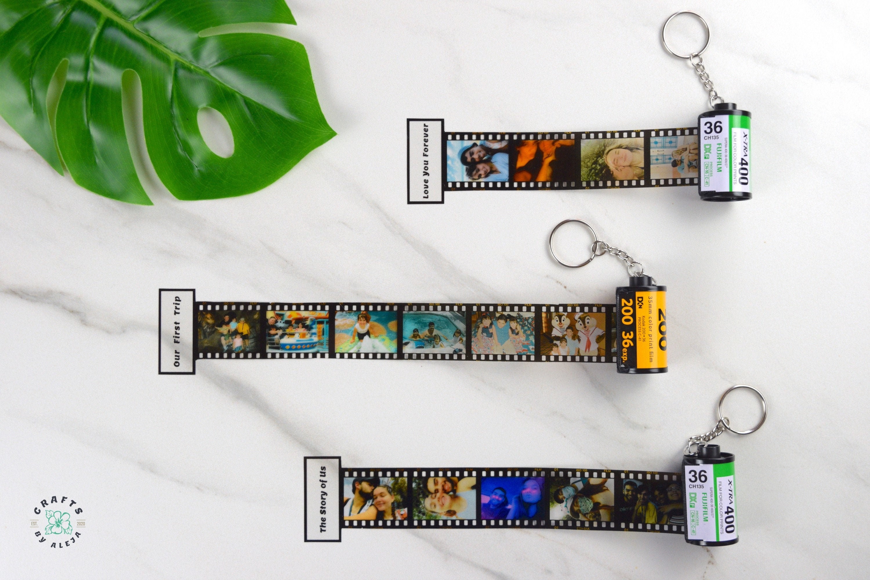Memory Film Keychain 1-10 Photos - Personalized Camera Roll Gift, Birthday, Anniversary, Firsts, Long Distance, Mother's Day, Father's Day