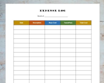 Mileage Log Printable/fillable PDF - Etsy