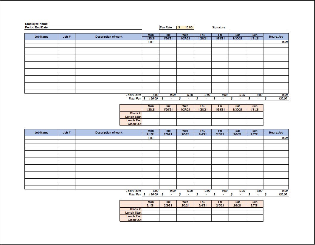 excel timesheet template bi weekly excel timesheet template bi weekly