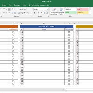 To-do List Excel Spreadsheet - Etsy