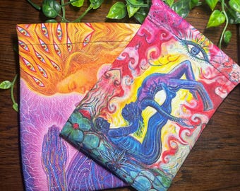 Double Sided Tarot Bag: Mystical Oracle & Crystal Pouch