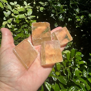 Raw Honey Calcite Cube: Natural Healing Crystal