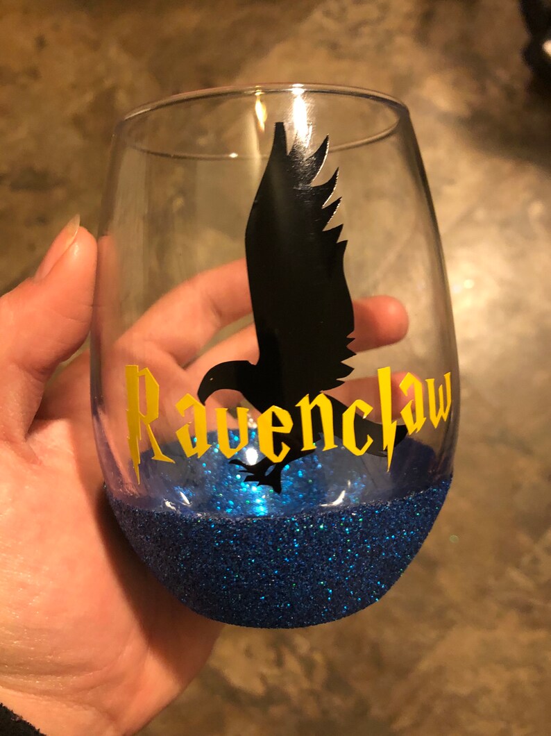 Harry Potter stemless wine glass set Etsy