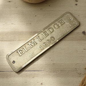 Customized house sign cast brass material - Est & Office signs- Home decor personalized signs -3D look style sign Personalized plaques