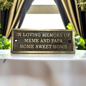 Custom Text Bronze Memorial Plaque: Personalized Gravestone Marker