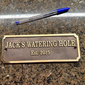 Custom Brass Name Plaque – Antique Finish Personalized Door Sign – House Nameplate – Family Name Sign – Rustic Home Decor